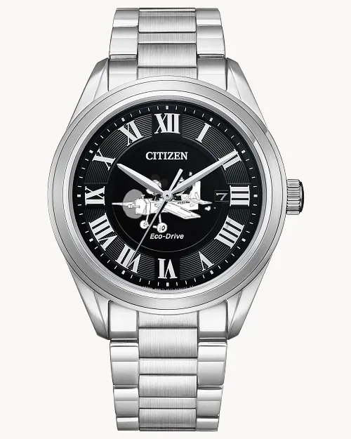 Mickey & Minnie Mouse Take Flight Black Dial Stainless Steel Mickey & Minnie Mouse Take Flight Black Dial Stainless Steel